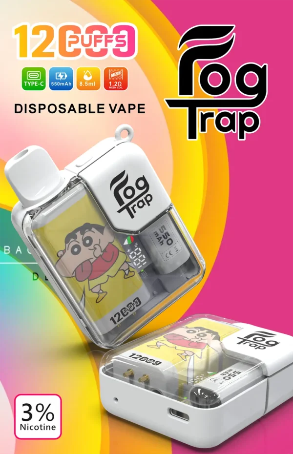 【台灣現貨】Fog Trap 限量聯名 蠟筆小新 LABUBU 12000口 拋棄式電子煙 熱銷秒發【買十送一】