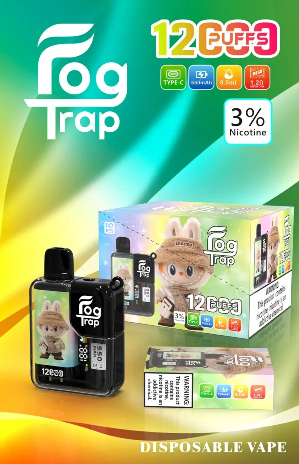 【台灣現貨】Fog Trap 限量聯名 蠟筆小新 LABUBU 12000口 拋棄式電子煙 熱銷秒發【買十送一】